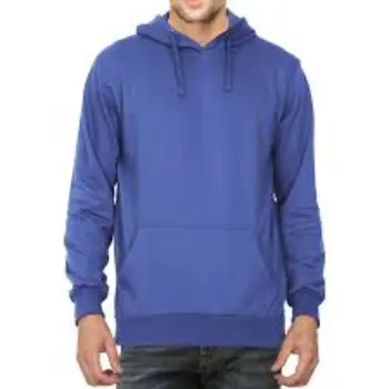Royal Blue Plain Men Hoodie Sweat Shirt